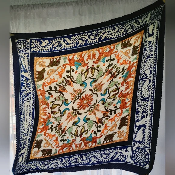 Hermès Early America Plissé 90 scarf With Box - Picture 5 of 17